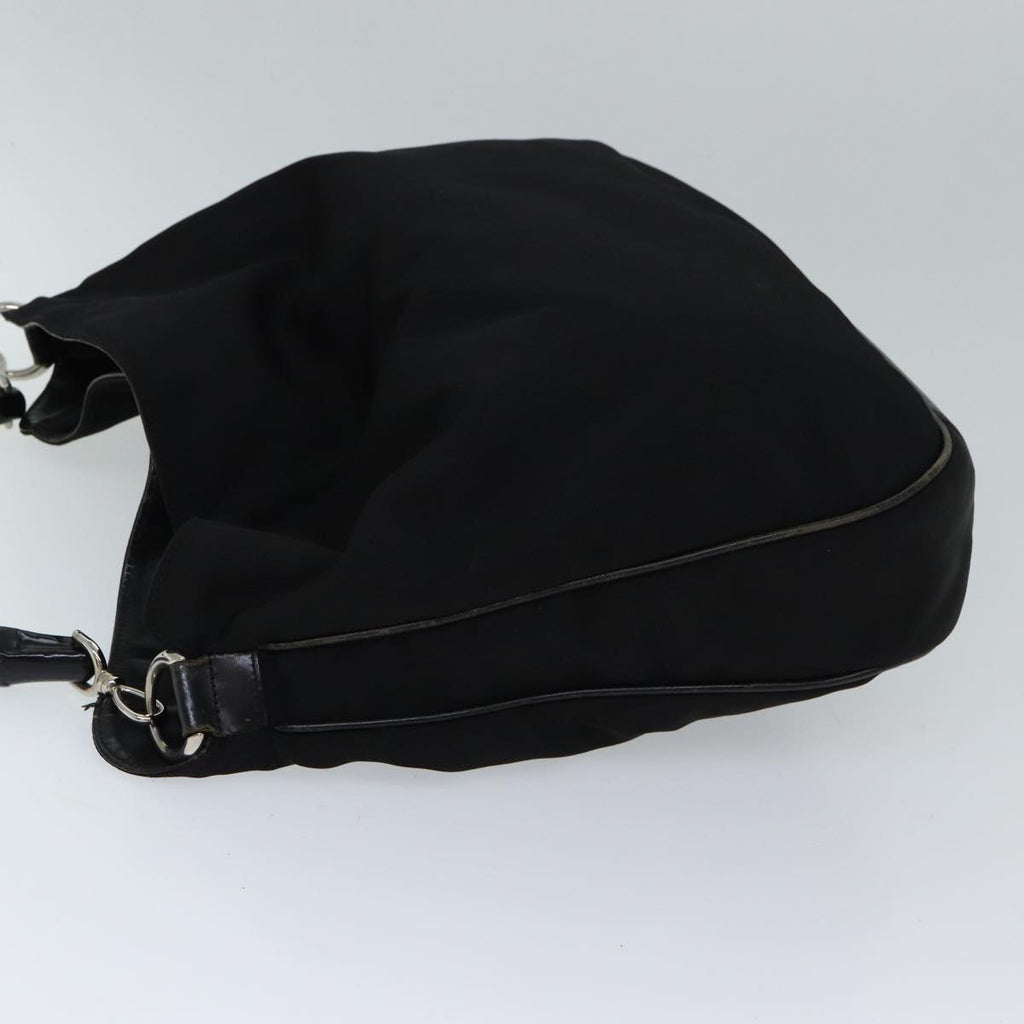 GUCCI Bamboo Hand Bag Nylon 2way Black 001 1577 71804