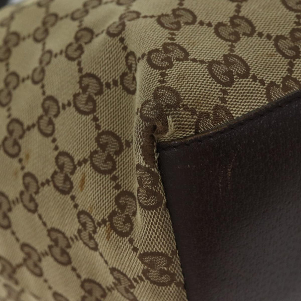 GUCCI GG Canvas Web Sherry Line Tote Bag Beige Red Green 131230 71809