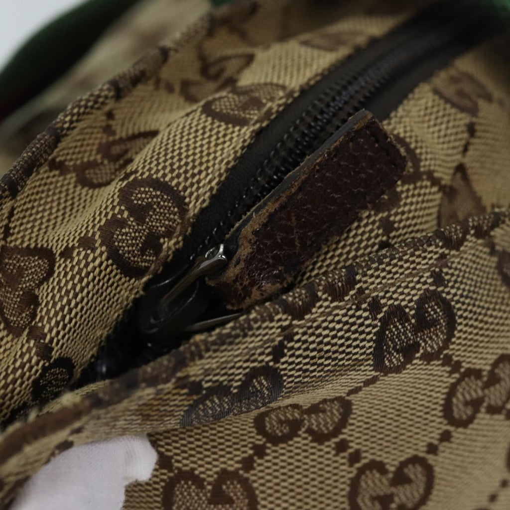 GUCCI GG Canvas Web Sherry Line Tote Bag Beige Red Green 131230 71809