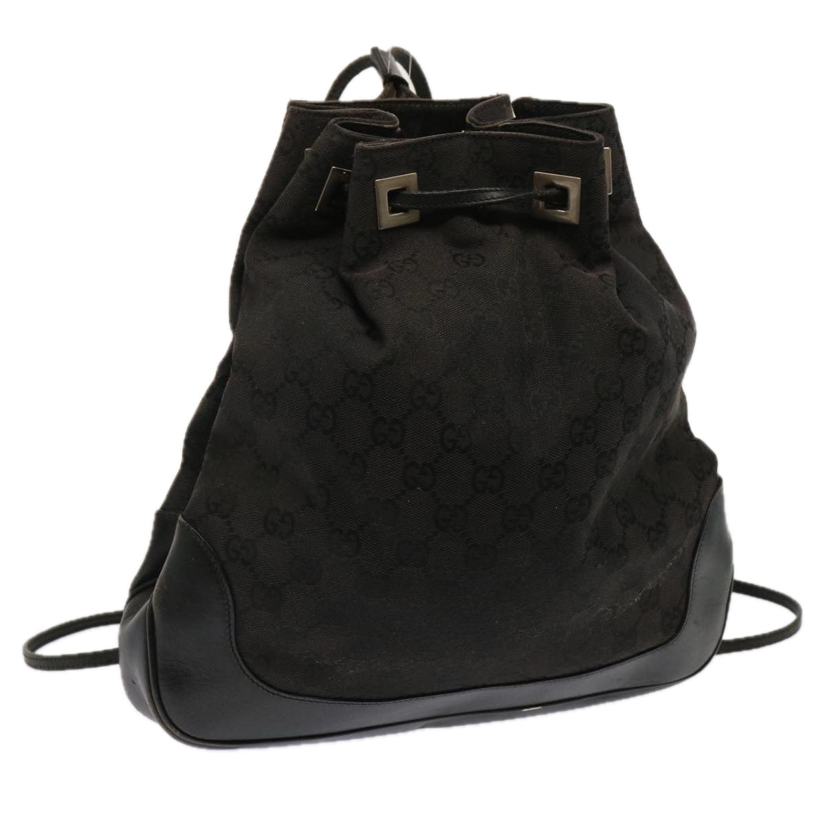 GUCCI GG Canvas Shoulder Bag Black 001 3812 71811