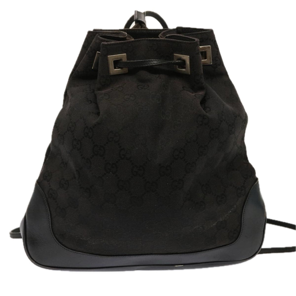 GUCCI GG Canvas Shoulder Bag Black 001 3812 71811