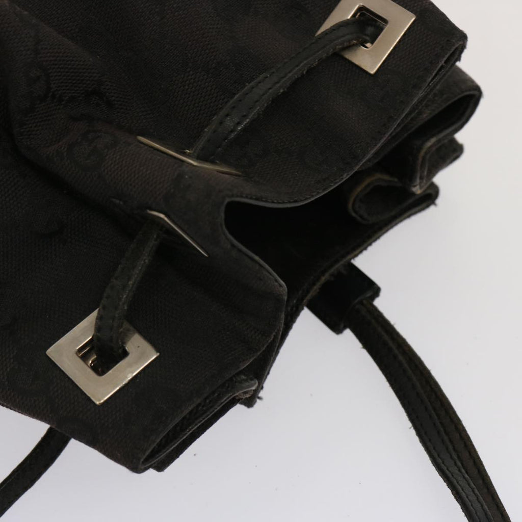 GUCCI GG Canvas Shoulder Bag Black 001 3812 71811