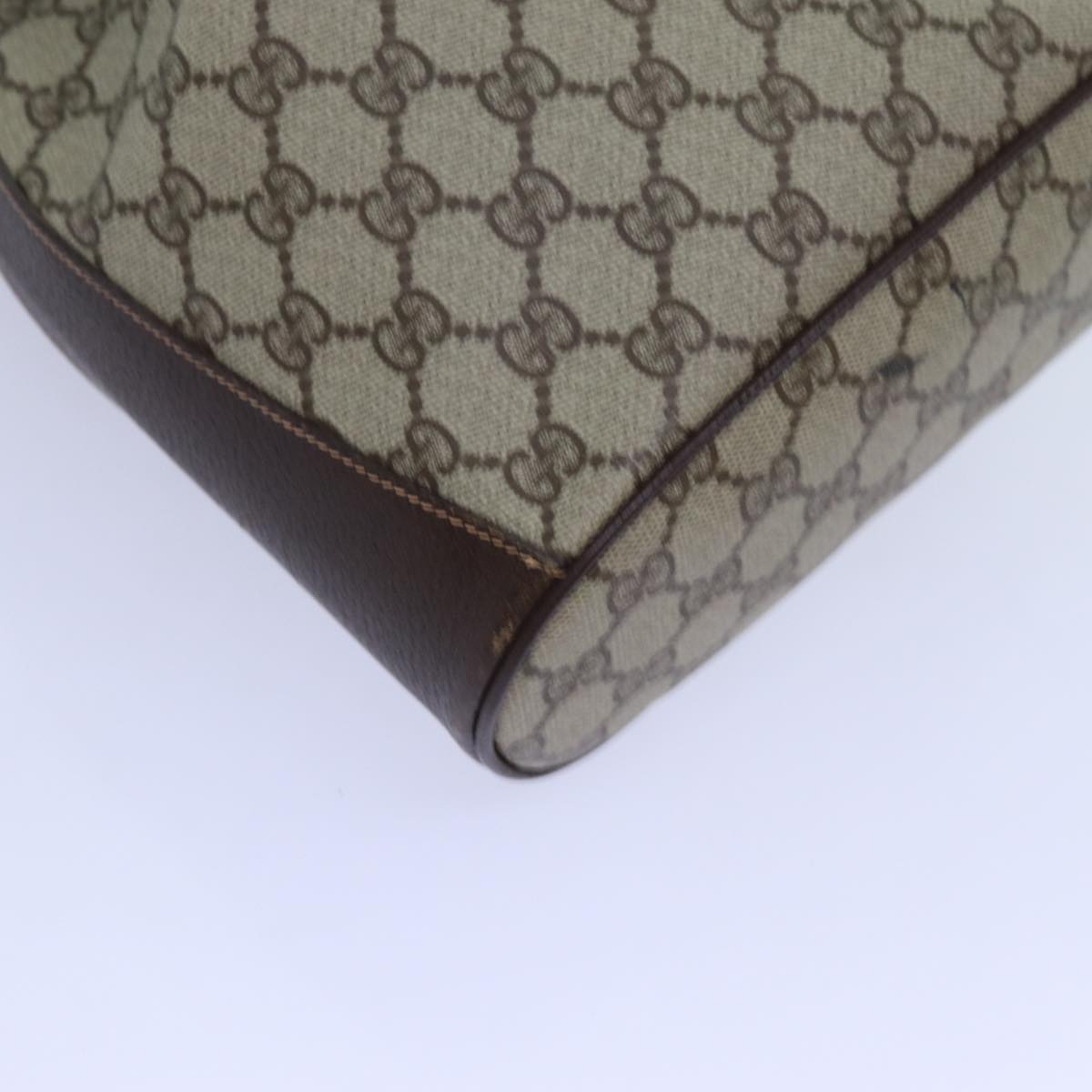 GUCCI GG Supreme Web Sherry Line Shoulder Bag PVC Beige 164 02 034 71812
