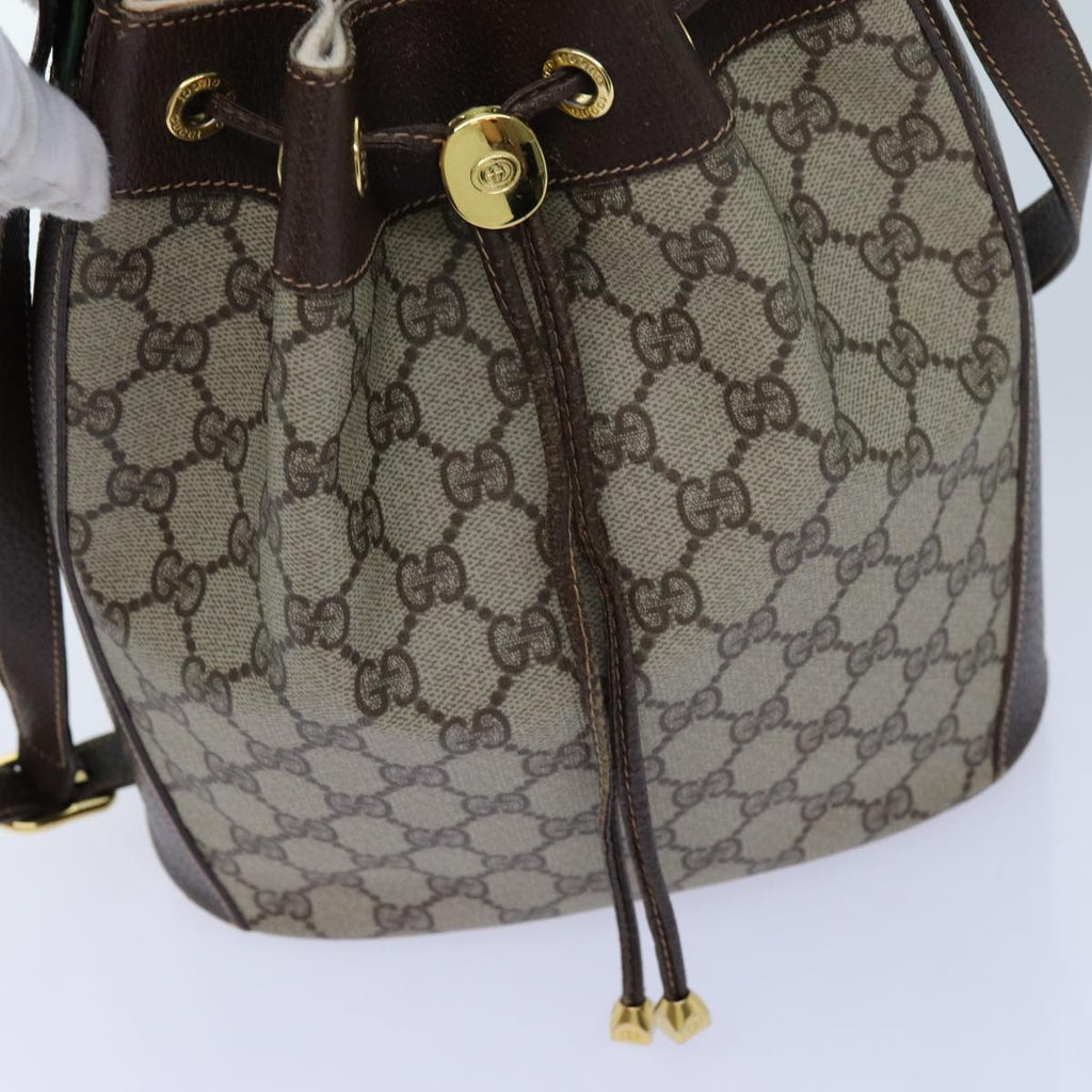 GUCCI GG Supreme Web Sherry Line Shoulder Bag PVC Beige 164 02 034 71812
