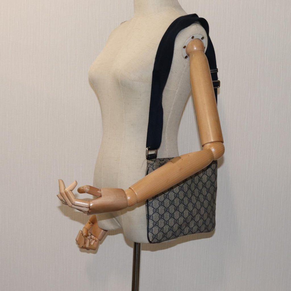 GUCCI GG Supreme Shoulder Bag PVC Navy 201538 71815