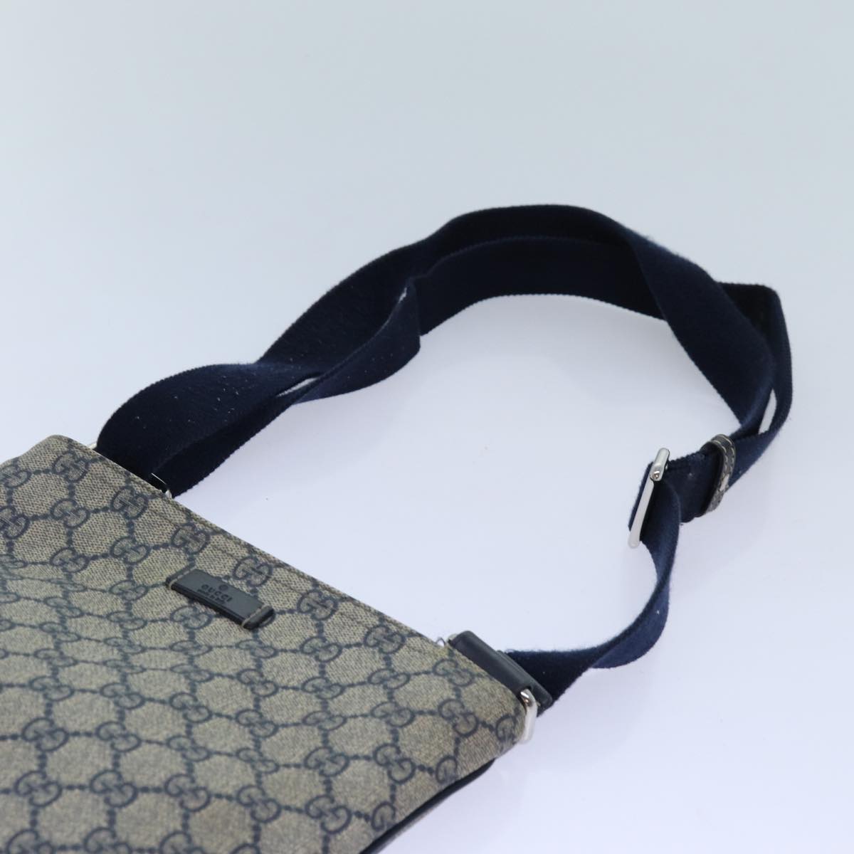 GUCCI GG Supreme Shoulder Bag PVC Navy 201538 71815