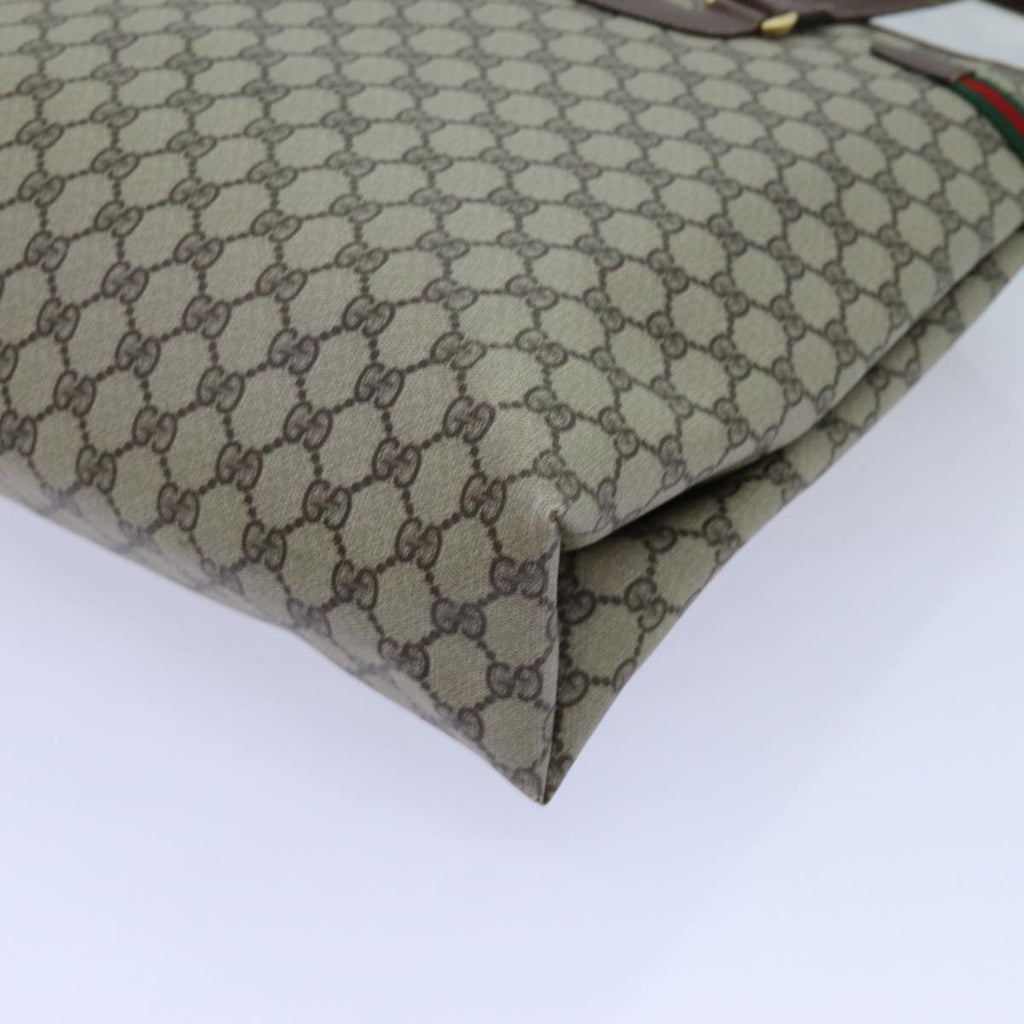 GUCCI GG Supreme Web Sherry Line Tote Bag Beige Red Green 39 02 091 71816