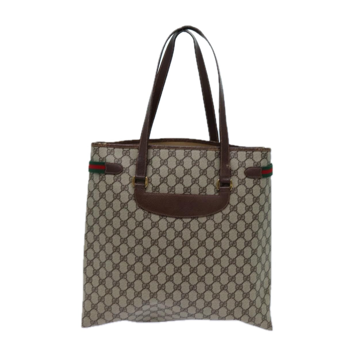 GUCCI GG Supreme Web Sherry Line Tote Bag Beige Red Green 39 02 091 71816