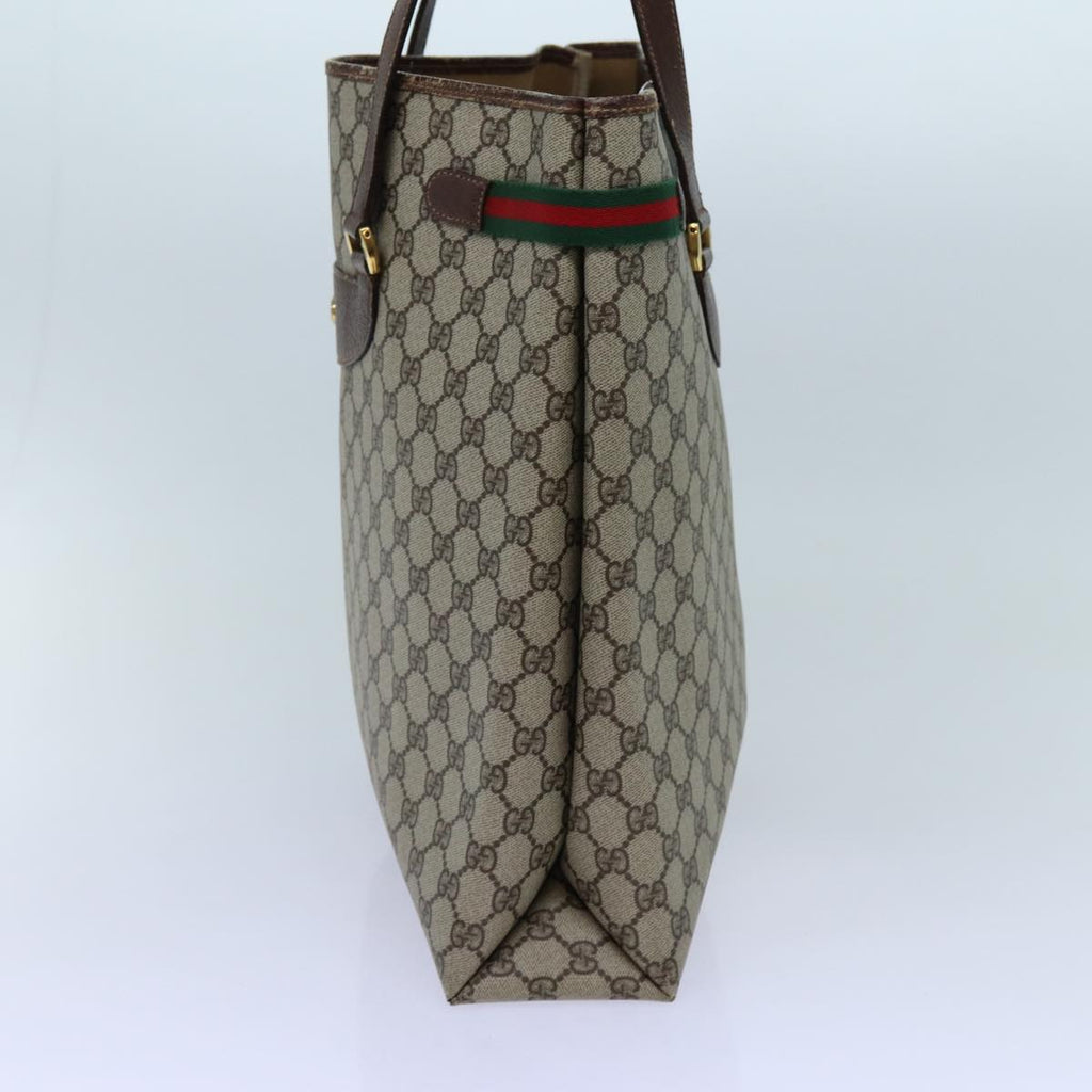 GUCCI GG Supreme Web Sherry Line Tote Bag Beige Red Green 39 02 091 71816