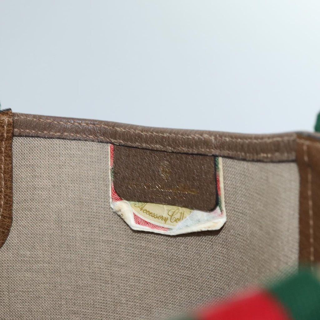 GUCCI GG Supreme Web Sherry Line Tote Bag Beige Red Green 39 02 003 71817