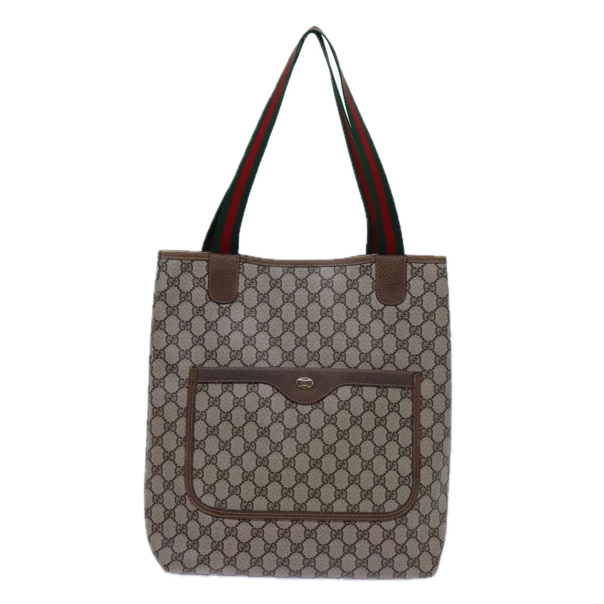 GUCCI GG Supreme Web Sherry Line Tote Bag Beige Red Green 39 02 003 71817