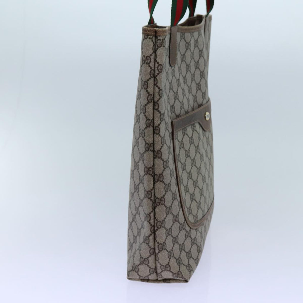 GUCCI GG Supreme Web Sherry Line Tote Bag Beige Red Green 39 02 003 71817