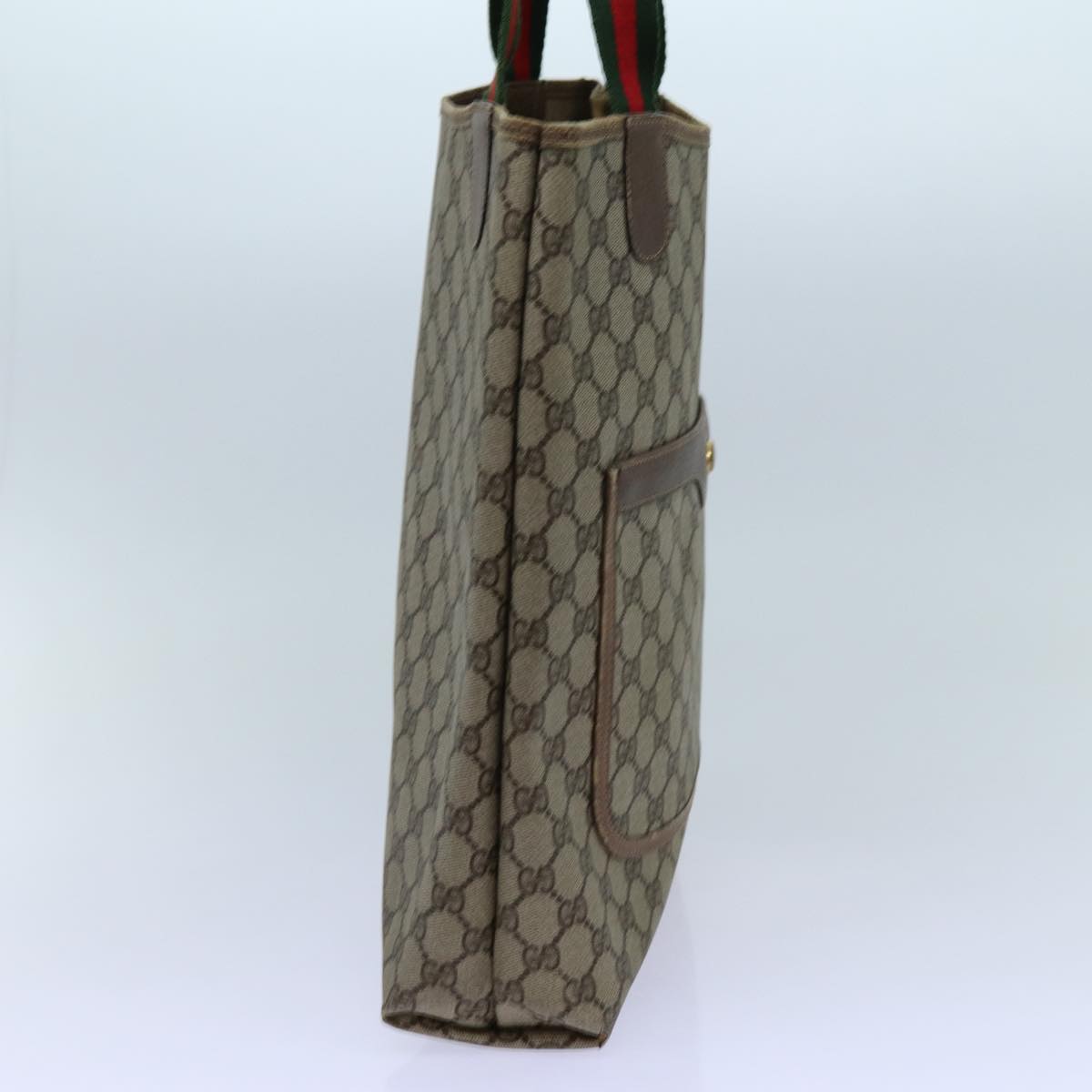 GUCCI GG Supreme Web Sherry Line Tote Bag Beige Red Green 39 02 003 71818
