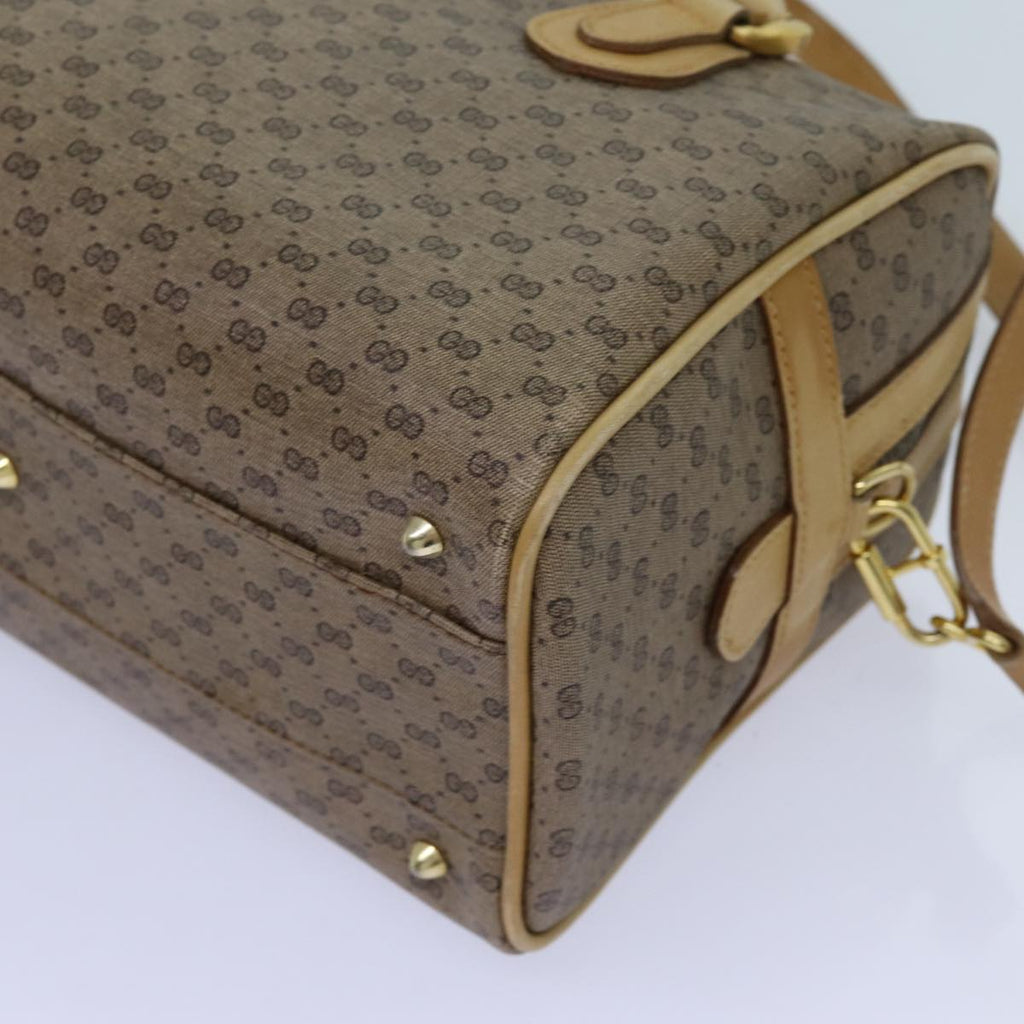 GUCCI Micro GG Supreme Hand Bag PVC Leather 2way Beige 71819