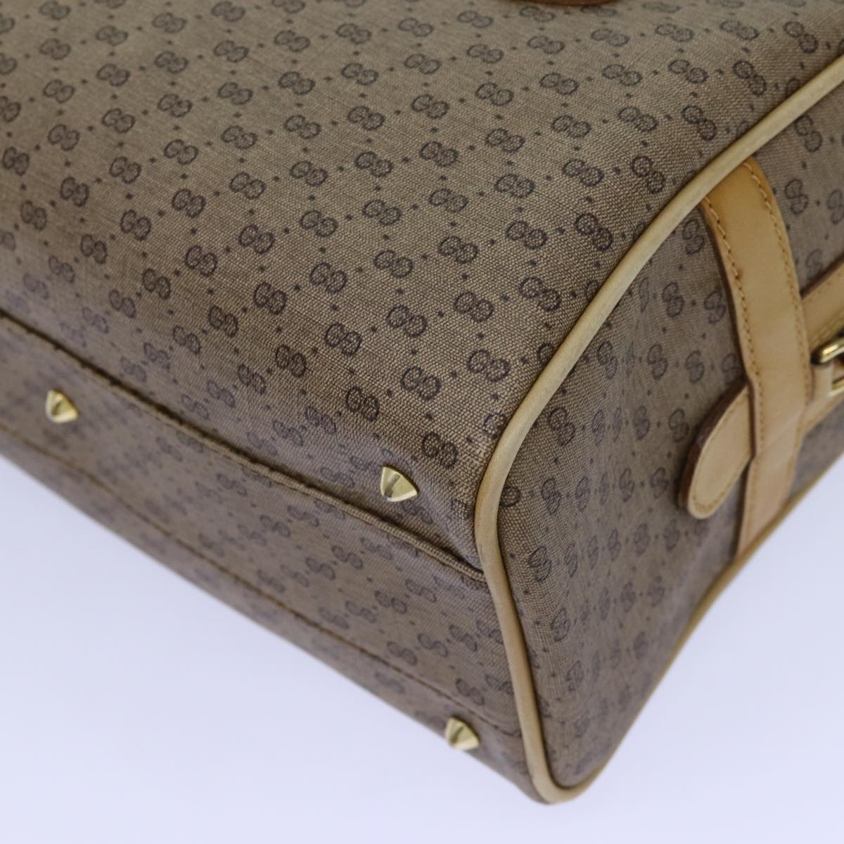 GUCCI Micro GG Supreme Hand Bag PVC Leather 2way Beige 71819