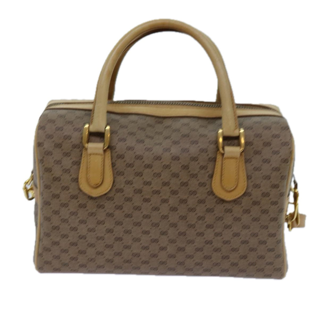 GUCCI Micro GG Supreme Hand Bag PVC Leather 2way Beige 71819
