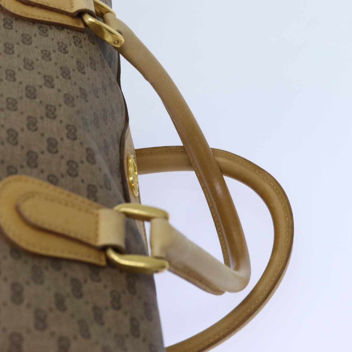 GUCCI Micro GG Supreme Hand Bag PVC Leather 2way Beige 71819