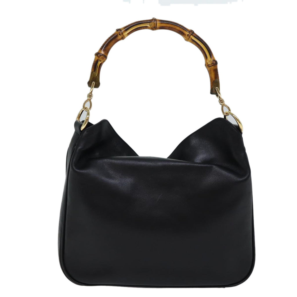 GUCCI Bamboo Shoulder Bag Leather 2way Black 71824