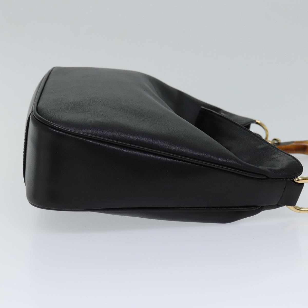 GUCCI Bamboo Shoulder Bag Leather 2way Black 71824