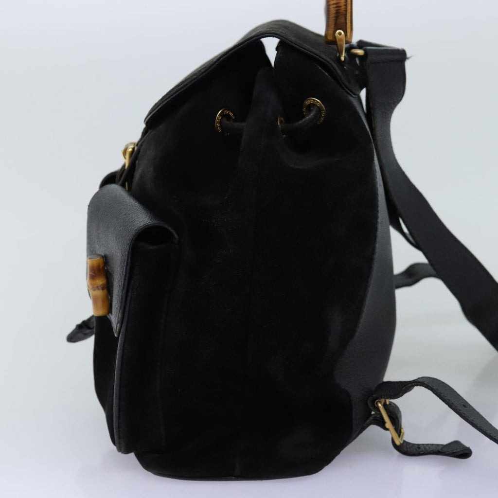 GUCCI Bamboo Backpack Suede Black 71825