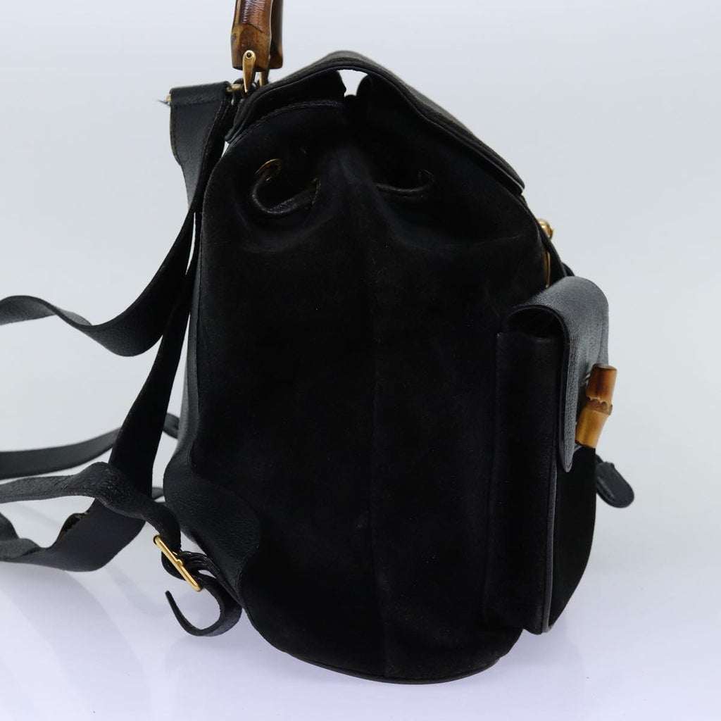 GUCCI Bamboo Backpack Suede Black 71825