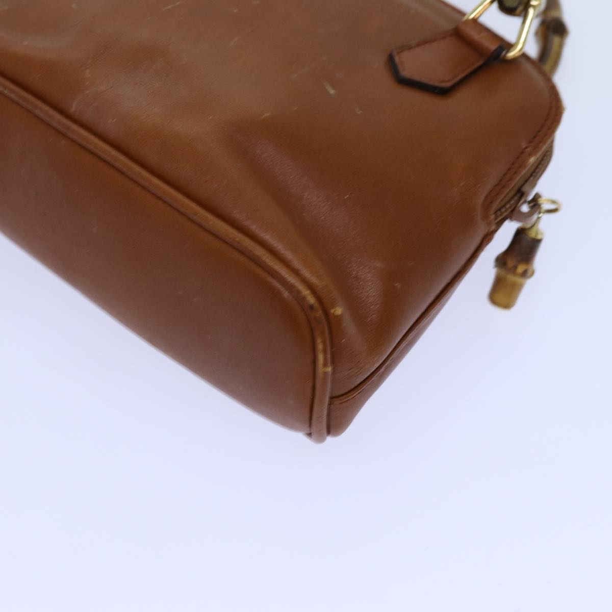 GUCCI Bamboo Hand Bag Leather Brown 007 2865 0231 71894