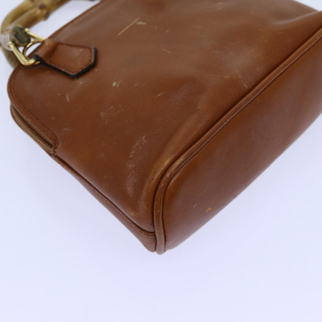 GUCCI Bamboo Hand Bag Leather Brown 007 2865 0231 71894