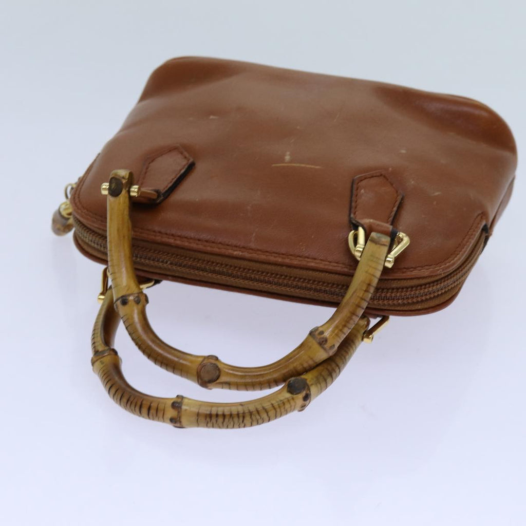 GUCCI Bamboo Hand Bag Leather Brown 007 2865 0231 71894