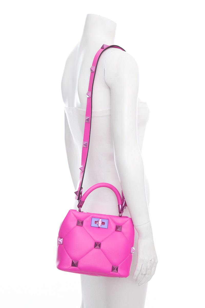 Valentino Garavani Hot Pink Roman Large Stud Handbag