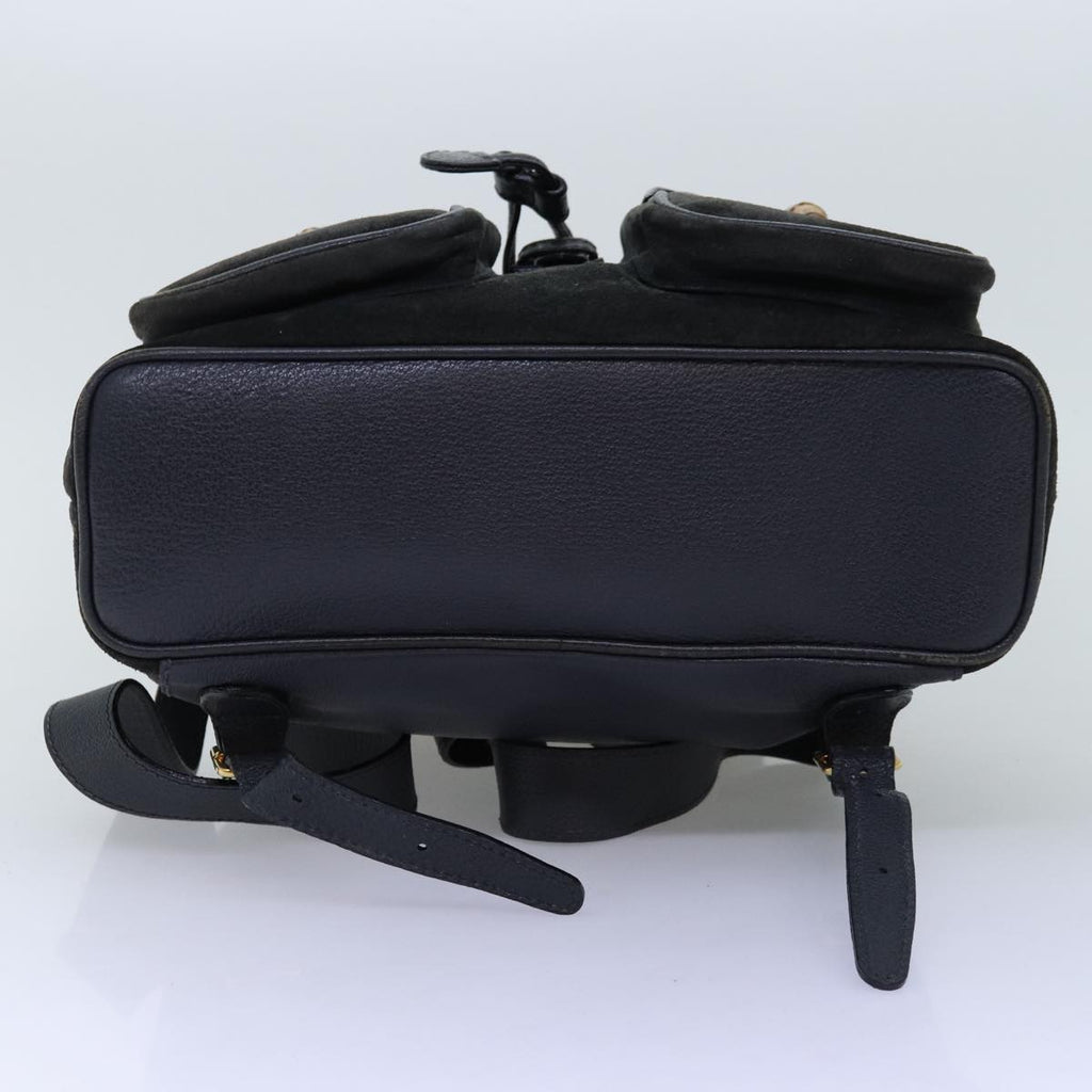 GUCCI Bamboo Backpack Suede Black 71916
