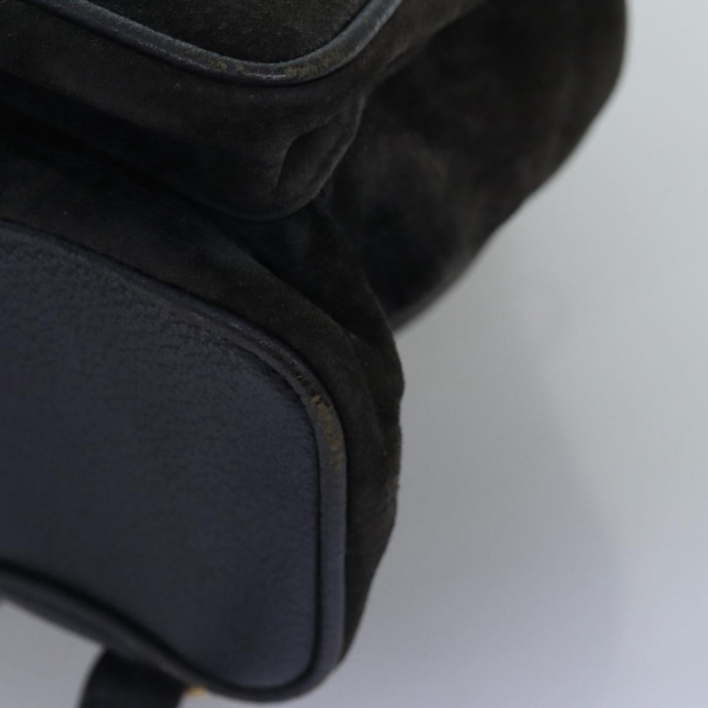 GUCCI Bamboo Backpack Suede Black 71916