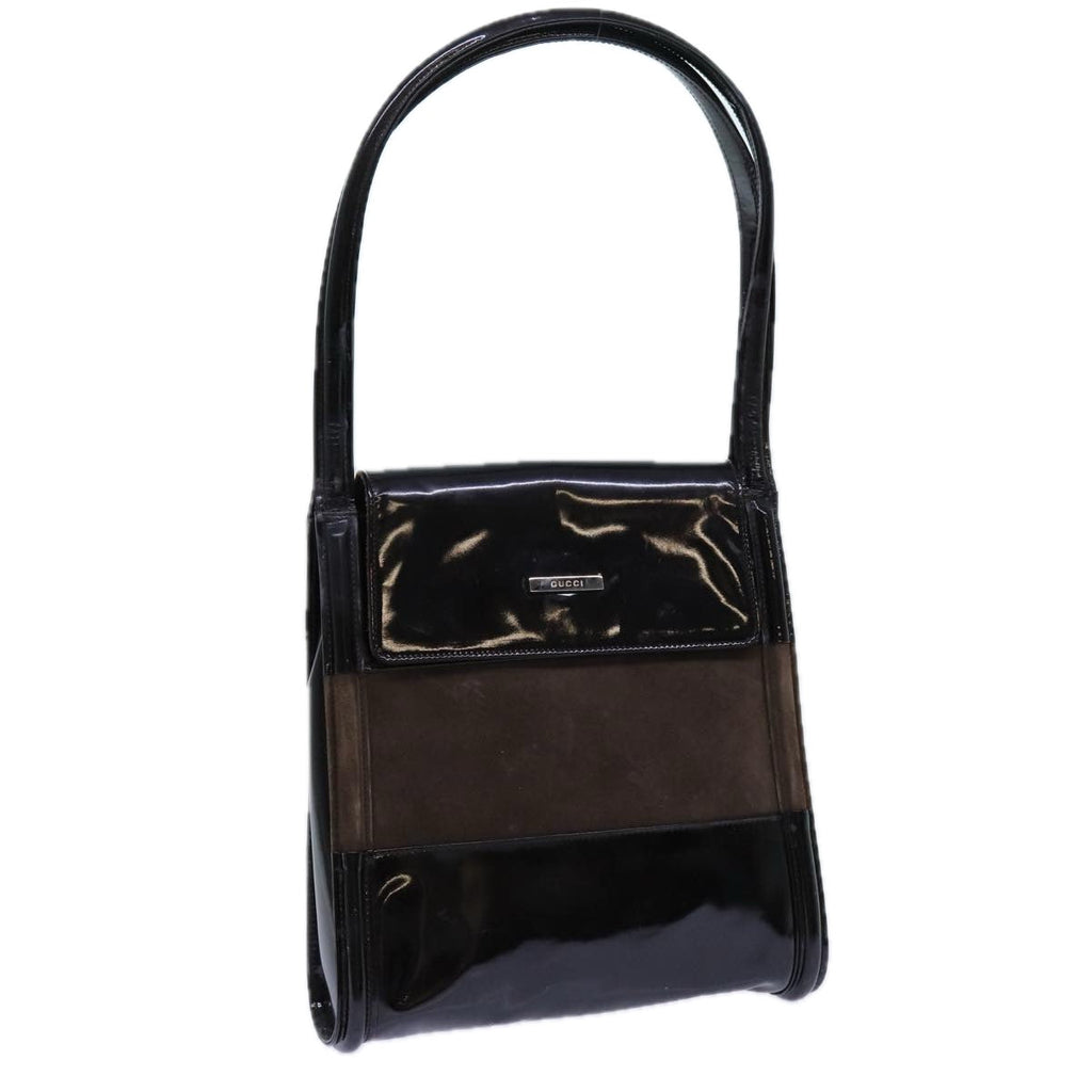 GUCCI Shoulder Bag Patent leather Brown 71917