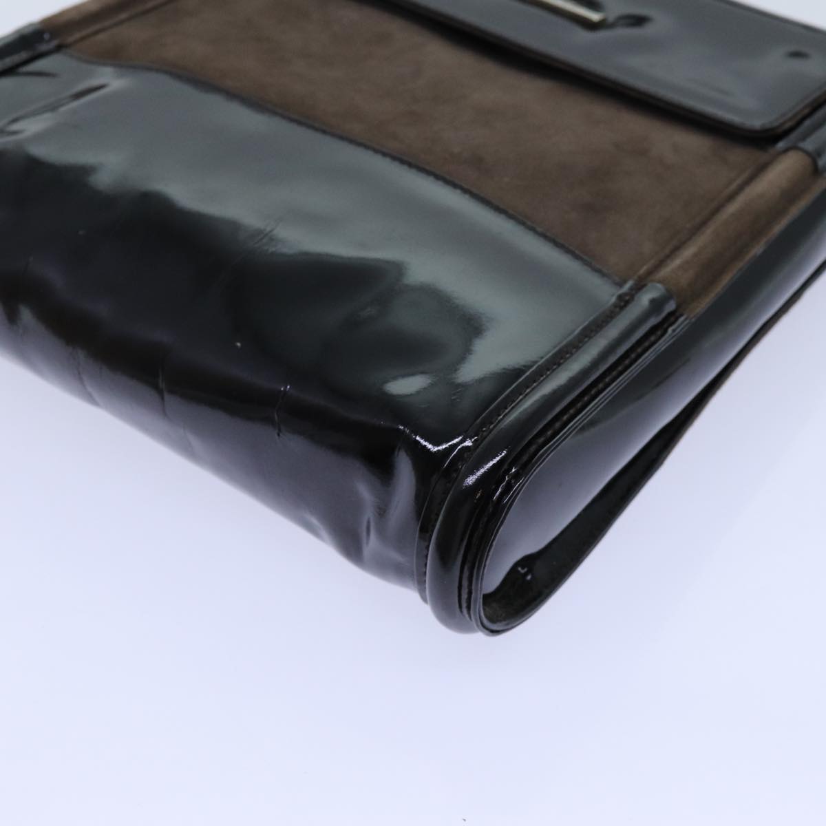 GUCCI Shoulder Bag Patent leather Brown 71917
