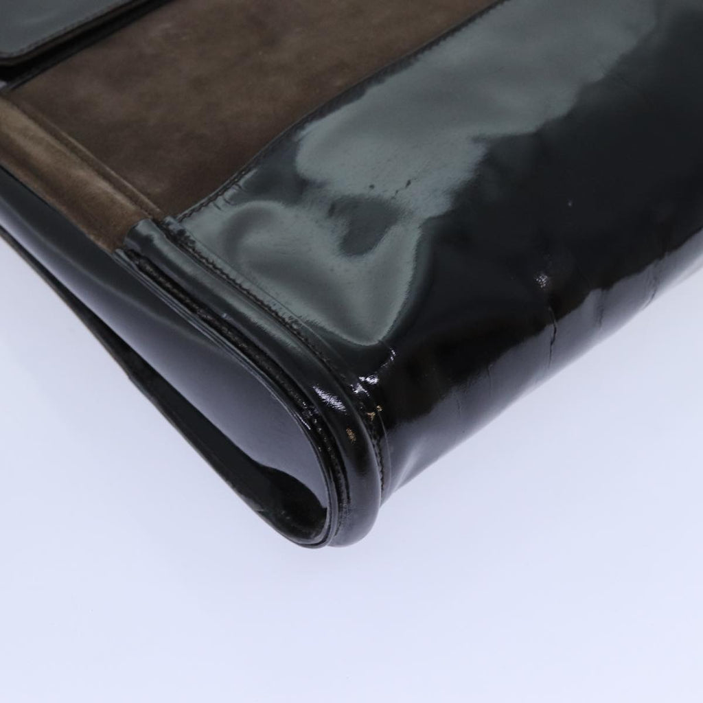 GUCCI Shoulder Bag Patent leather Brown 71917