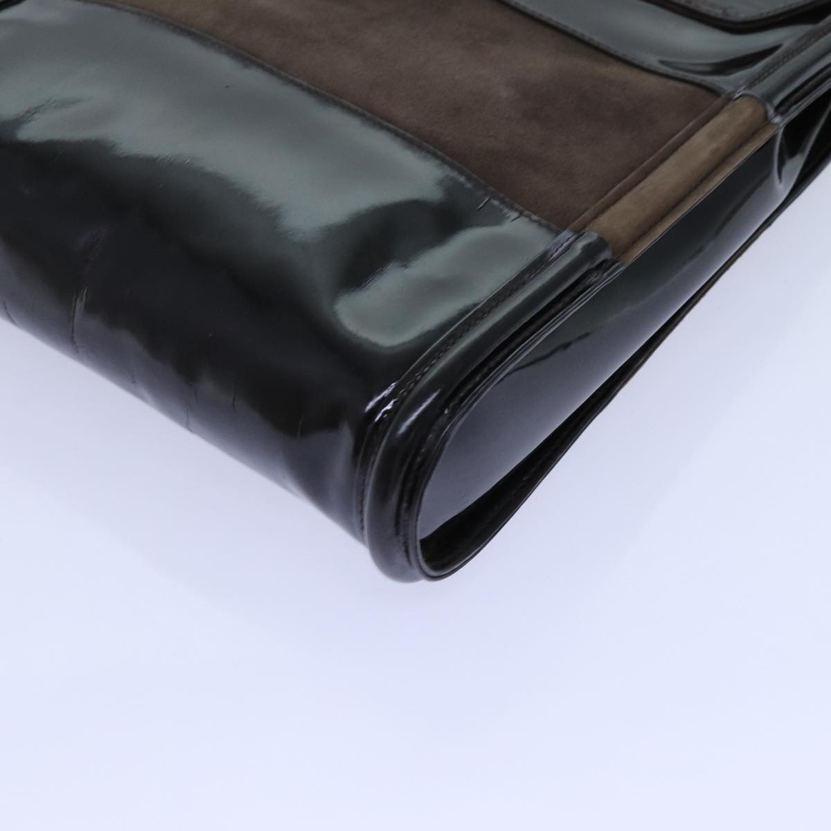 GUCCI Shoulder Bag Patent leather Brown 71917
