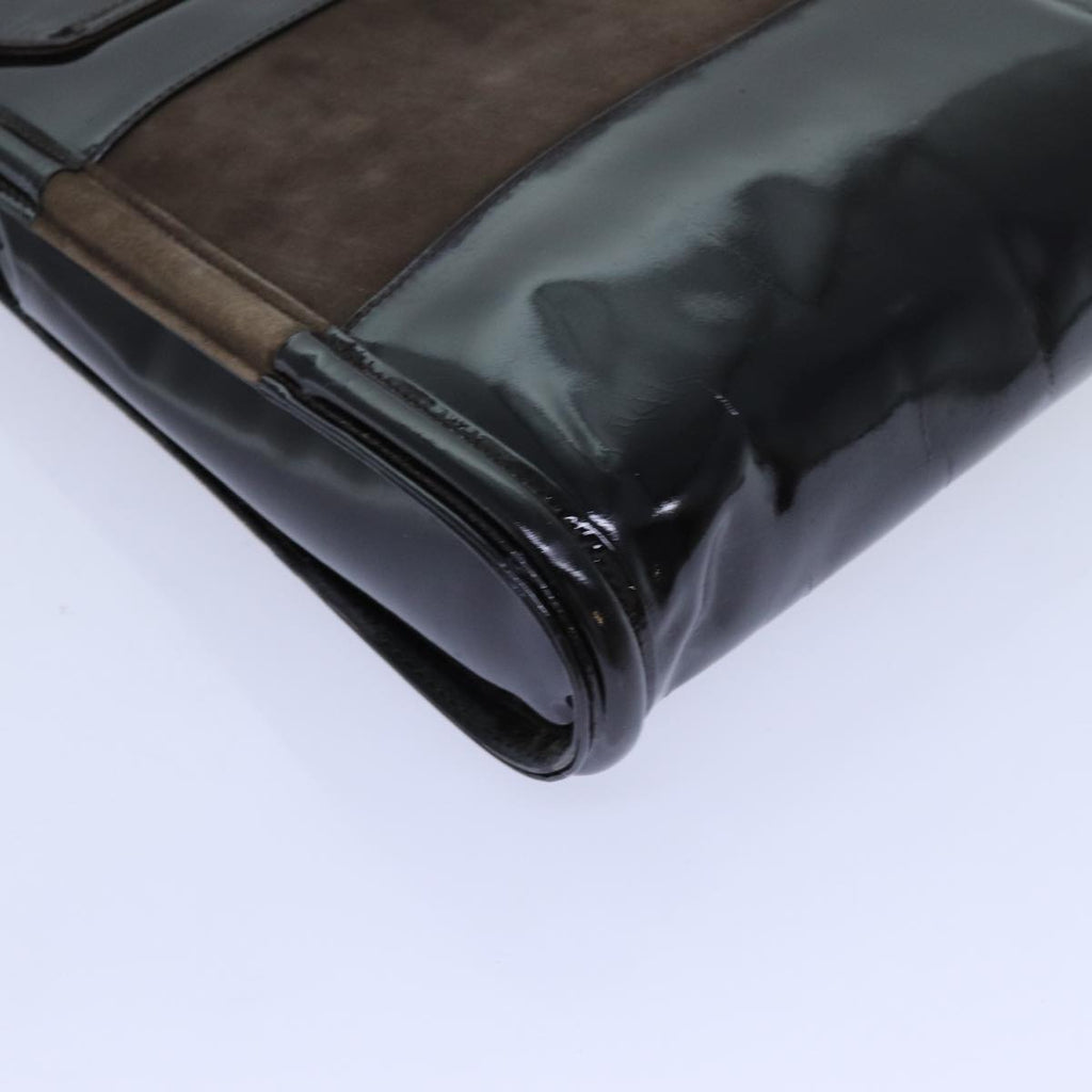 GUCCI Shoulder Bag Patent leather Brown 71917
