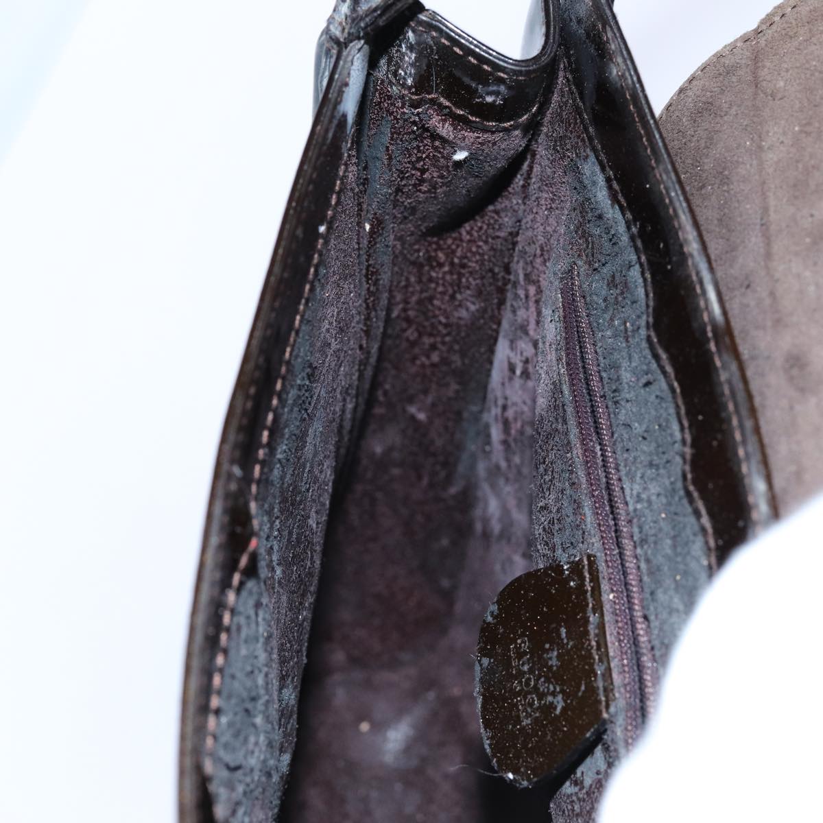 GUCCI Shoulder Bag Patent leather Brown 71917