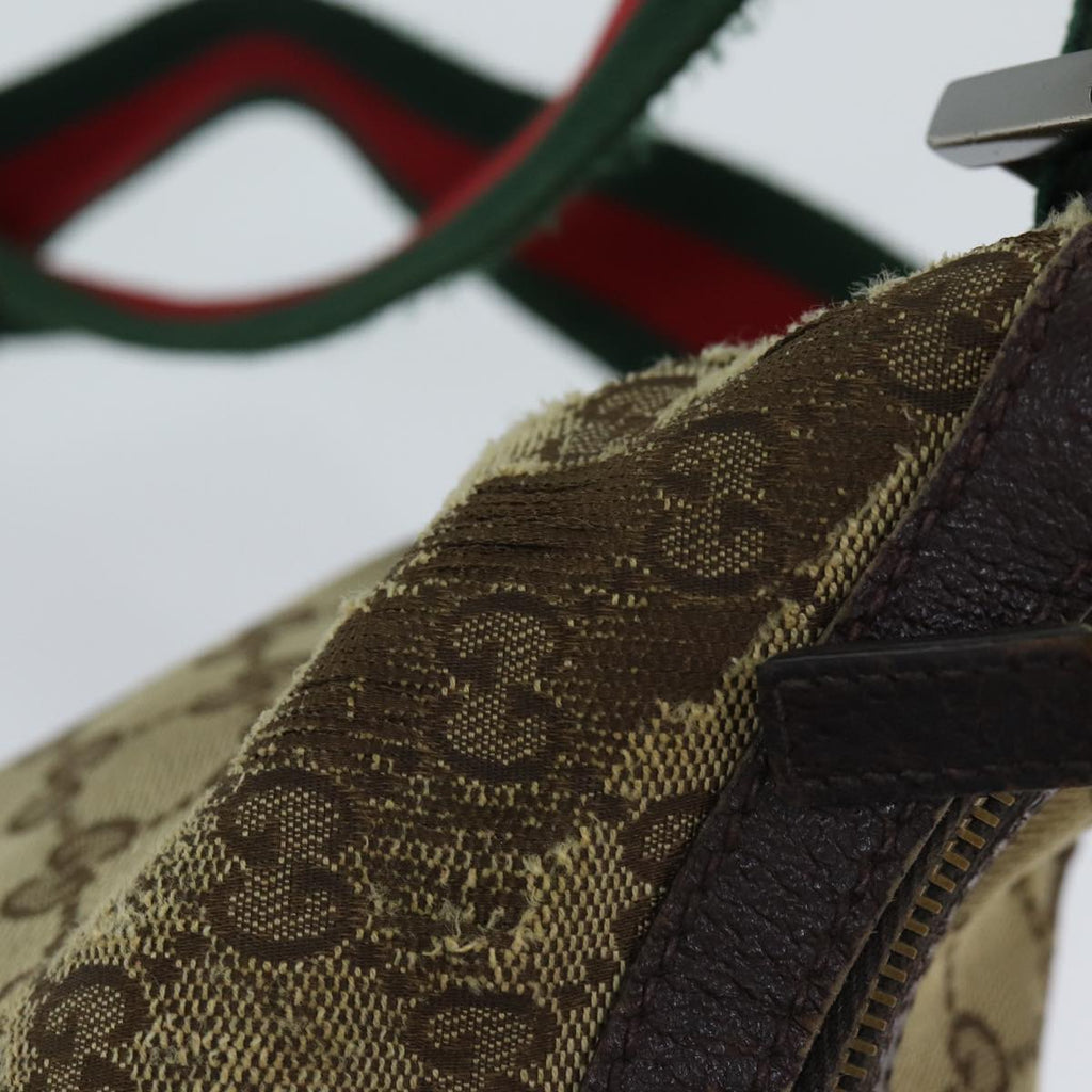 GUCCI GG Canvas Web Sherry Line Shoulder Bag Beige Red Green 181092 71918
