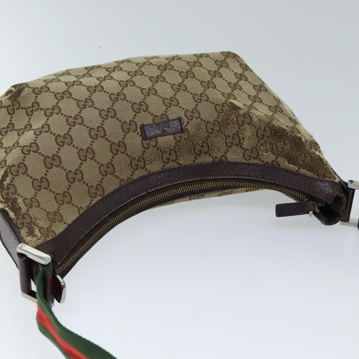 GUCCI GG Canvas Web Sherry Line Shoulder Bag Beige Red Green 181092 71918