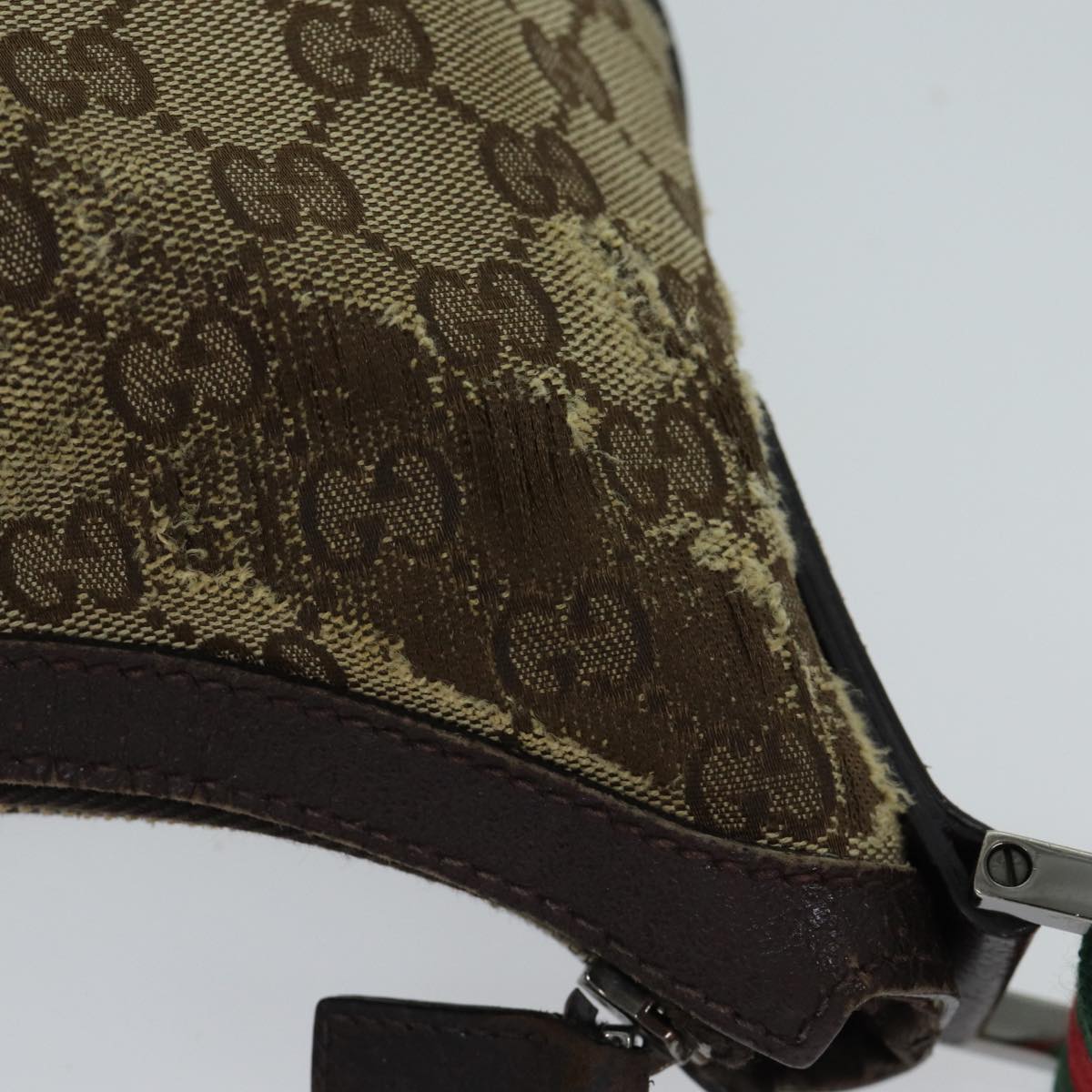 GUCCI GG Canvas Web Sherry Line Shoulder Bag Beige Red Green 181092 71918