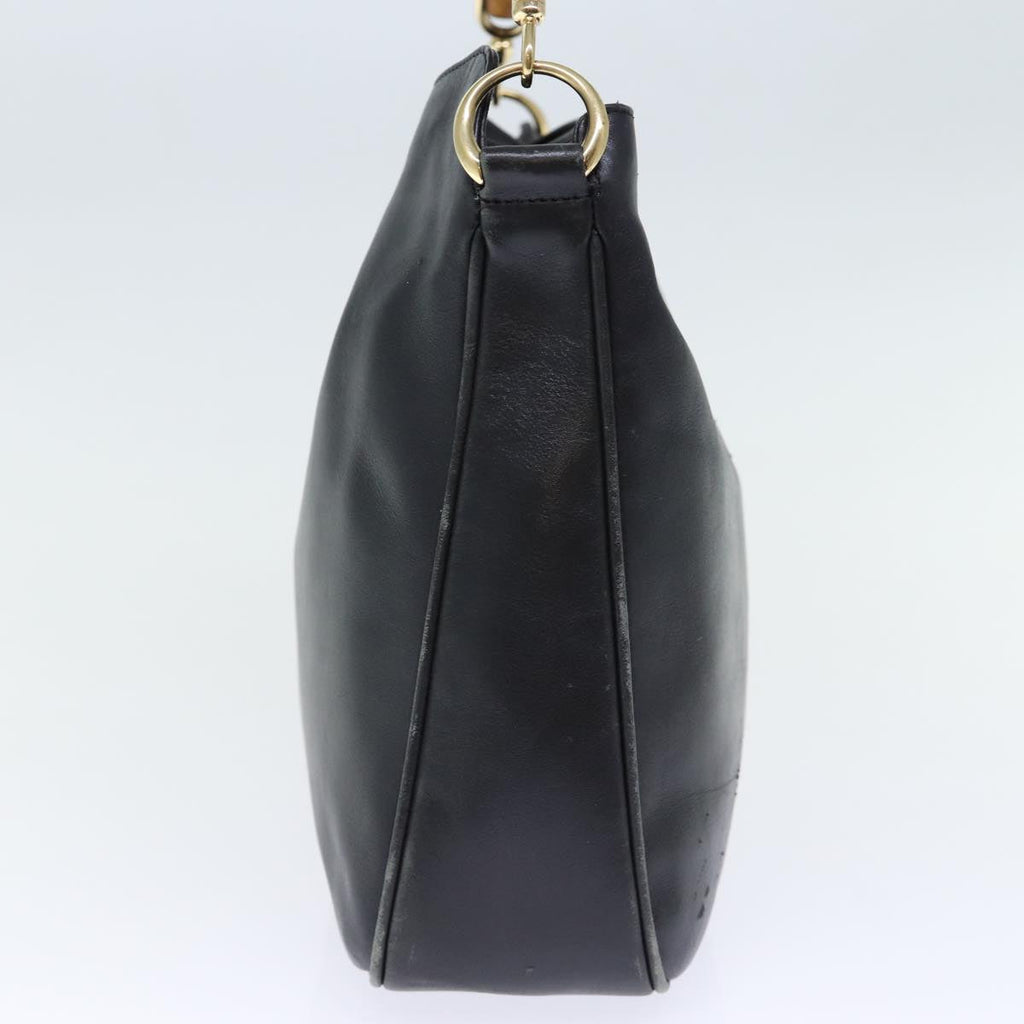 GUCCI Bamboo Shoulder Bag Leather 2way Black 001 1705 1638 71919