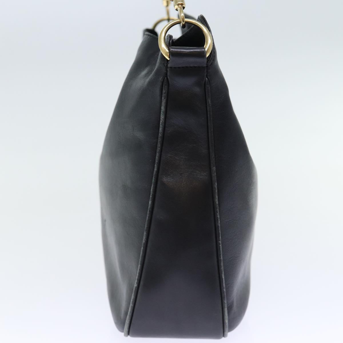 GUCCI Bamboo Shoulder Bag Leather 2way Black 001 1705 1638 71919