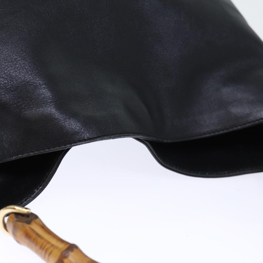GUCCI Bamboo Shoulder Bag Leather 2way Black 001 1705 1638 71919