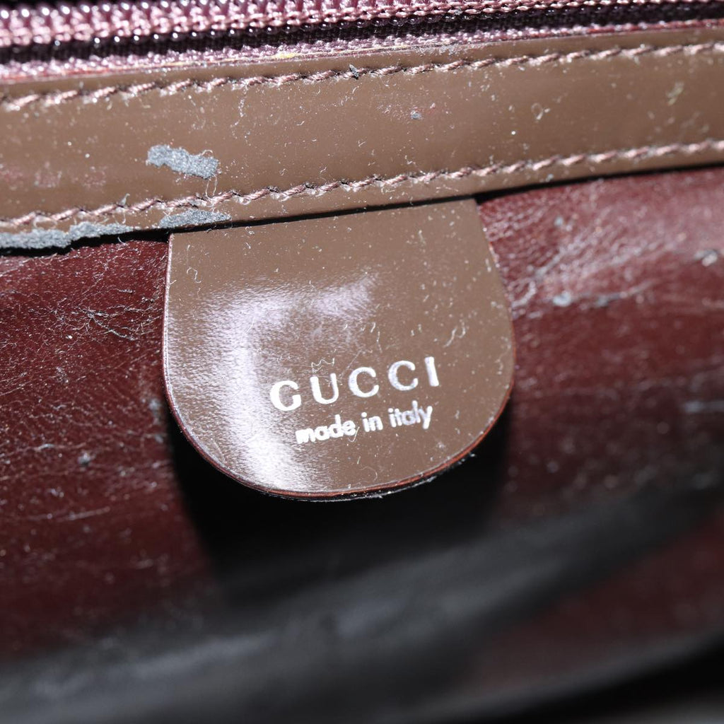 GUCCI Hand Bag Patent Nylon Brown 013 2122 2298 71922