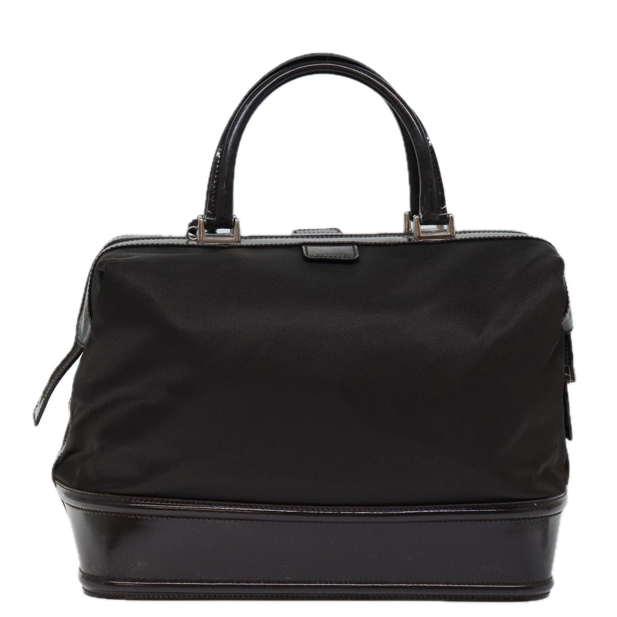 GUCCI Hand Bag Patent Nylon Brown 013 2122 2298 71922