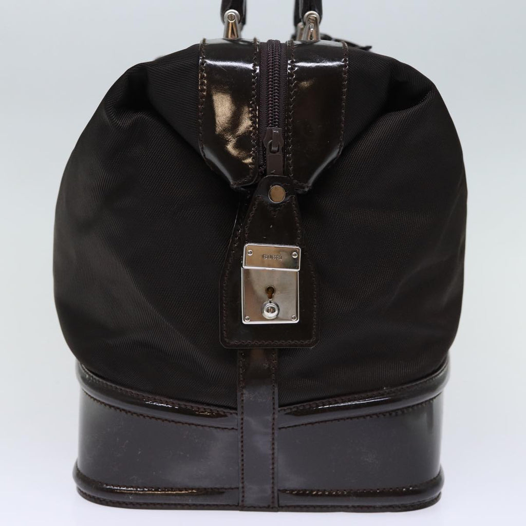 GUCCI Hand Bag Patent Nylon Brown 013 2122 2298 71922