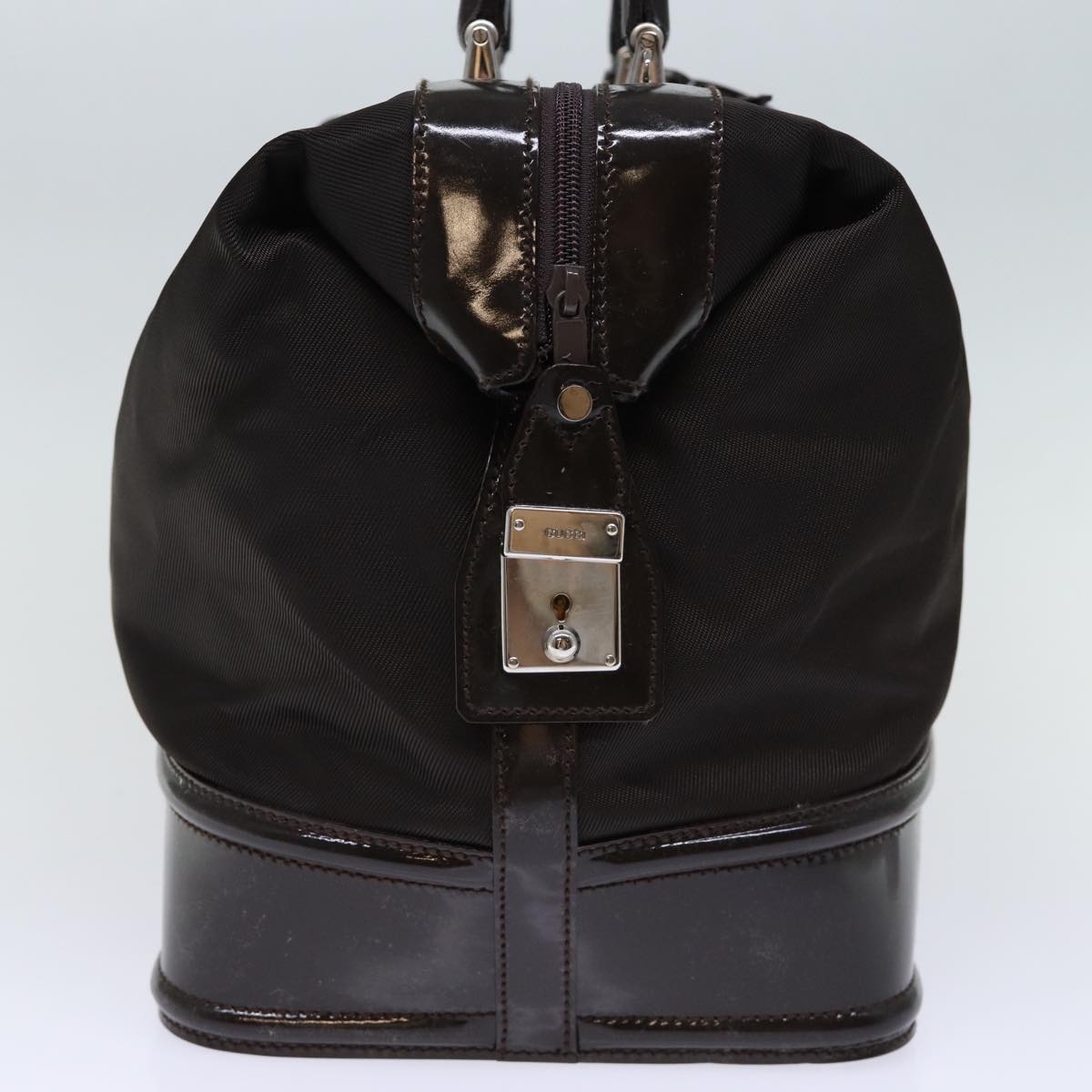 GUCCI Hand Bag Patent Nylon Brown 013 2122 2298 71922
