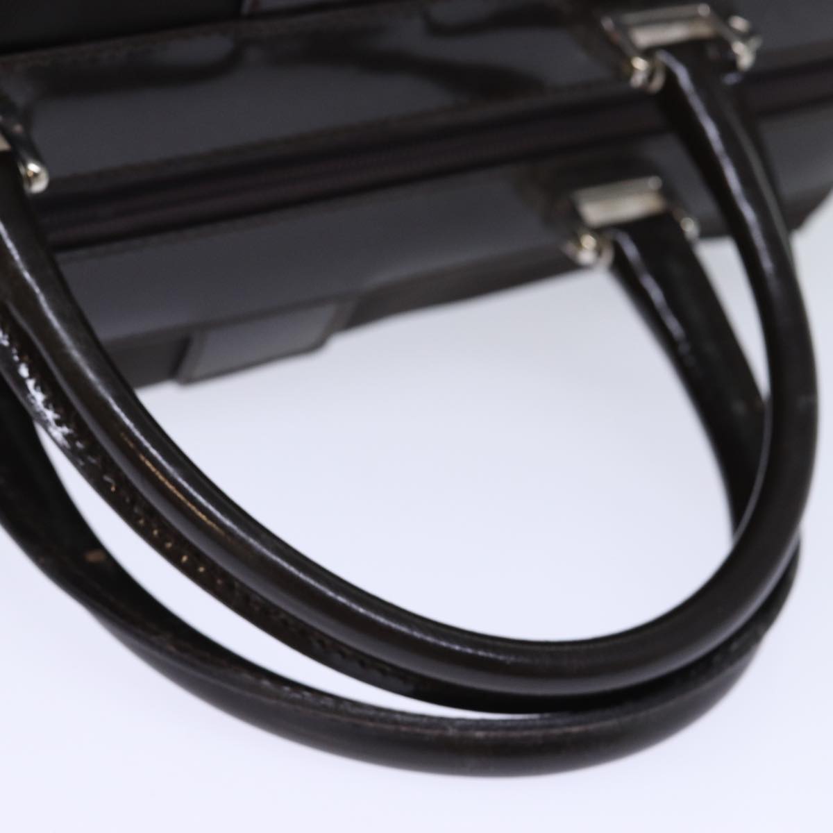 GUCCI Hand Bag Patent Nylon Brown 013 2122 2298 71922
