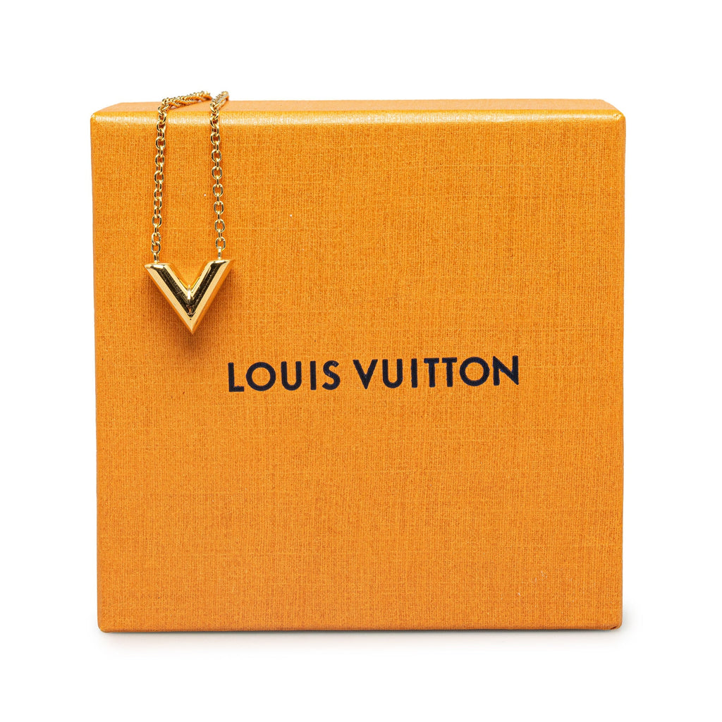 Gold Louis Vuitton Essential V Necklace