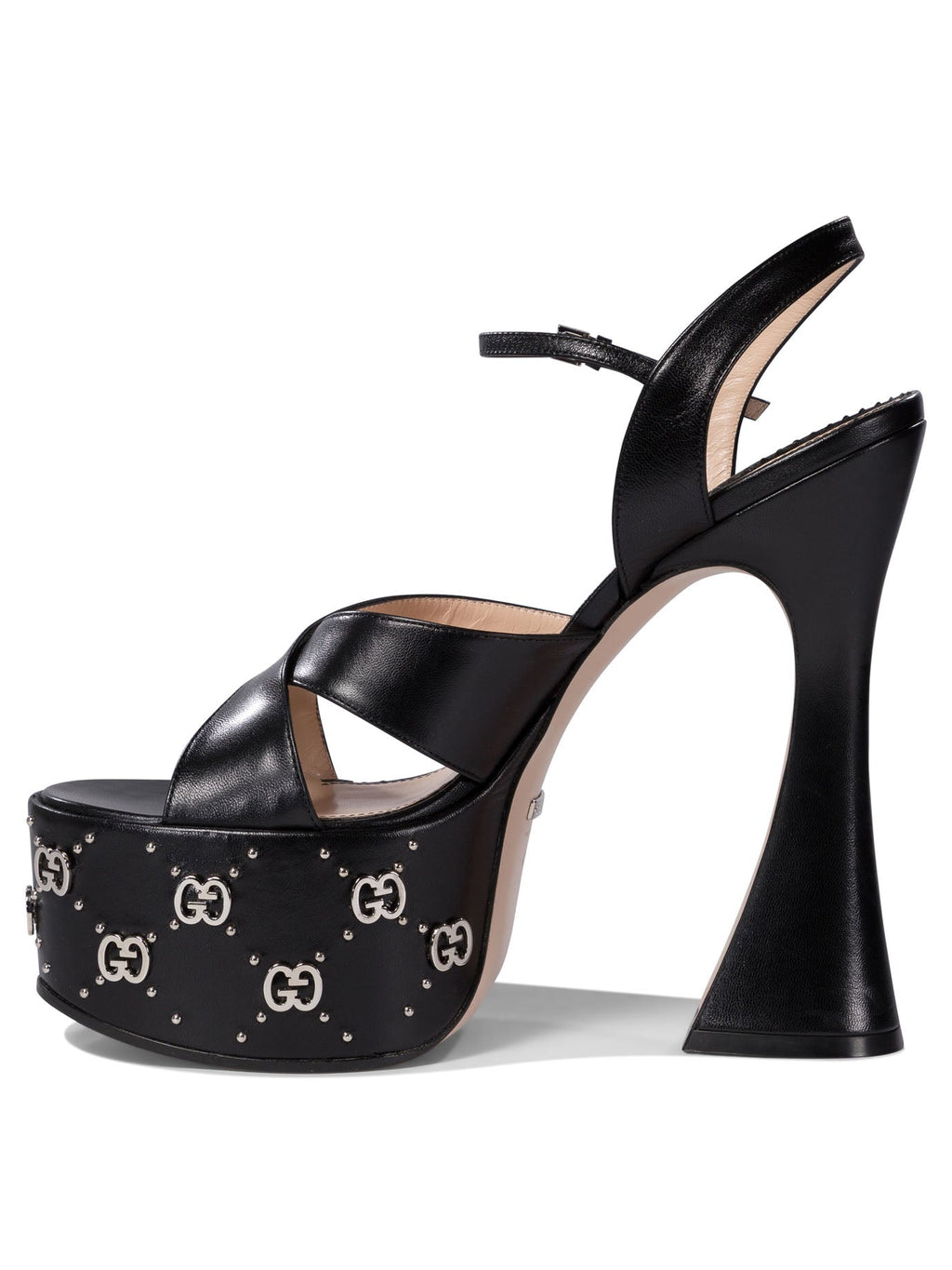 GUCCI Interlocking G Studded Heeled Sandals